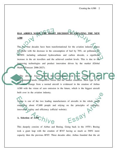 Strategic Management: aviation industry