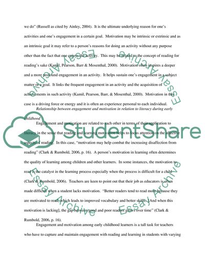 Engagement and Motivation in Early Childhood