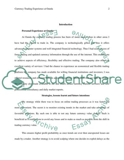 Currency trading experience