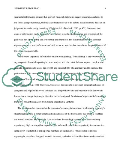 Specifics of Segment Reporting
