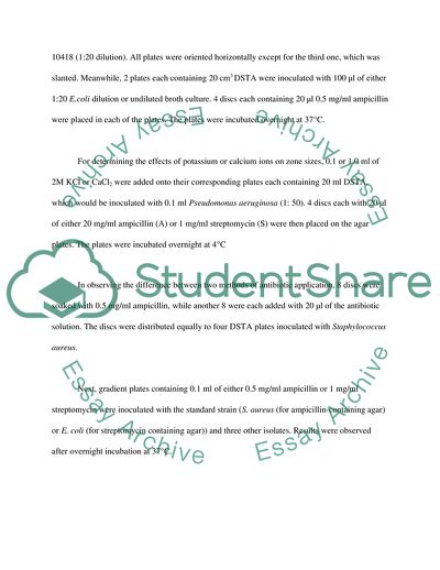 Antibiotics and Agar Diffusion