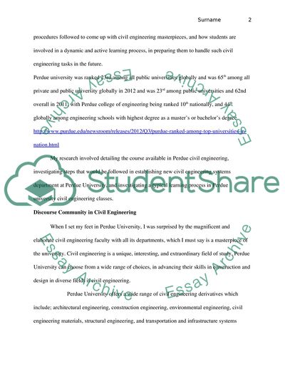 Analyzing Discourse Community: Perdue Civil Engineering Community