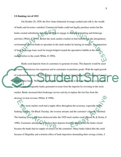 The Repeal of the US Banking Act 1933