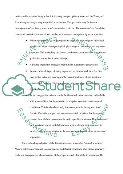 Darwinism and His Theory of Evolution