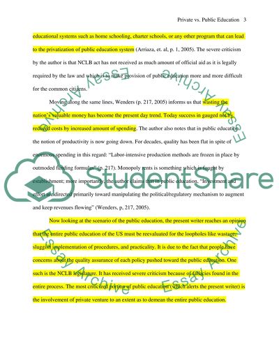 Private and Public Education