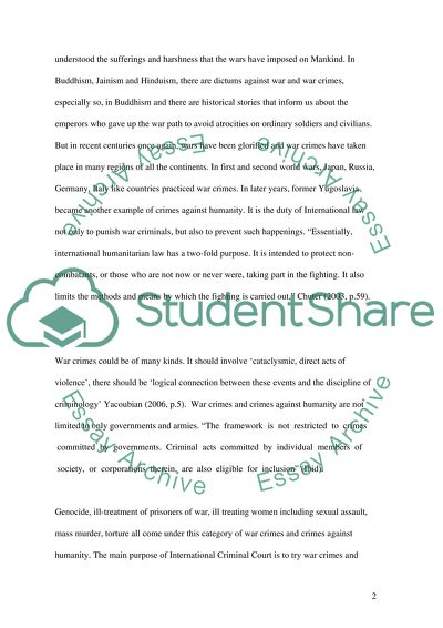 War Crimes and Crimes against Humanity