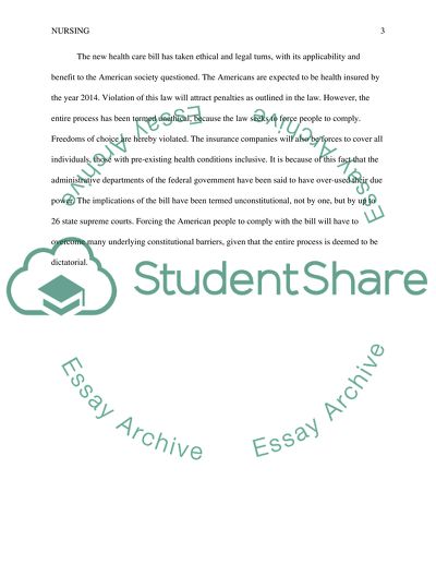 US New Health Care Bill