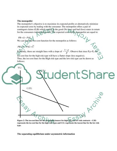 Insurance Model for High and Low-Risk Consumer