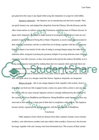 The History on my Japanese Dish