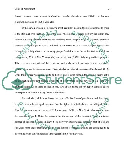 what is the purpose of punishment essay