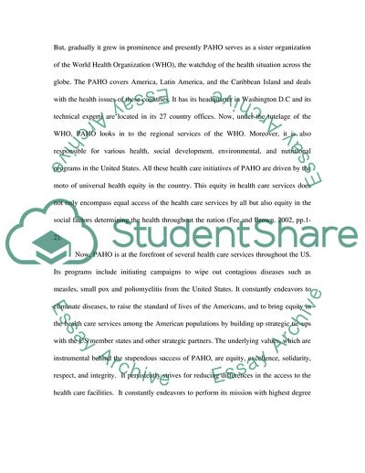 Description of the Pan American Health Organization