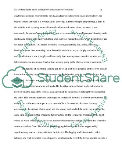 Do Students Learn Better in Electronic Classroom Environments