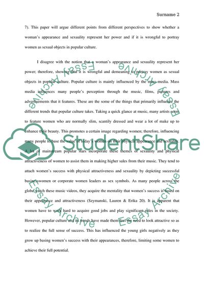 Sexualized Imagery of Women in Popular Culture