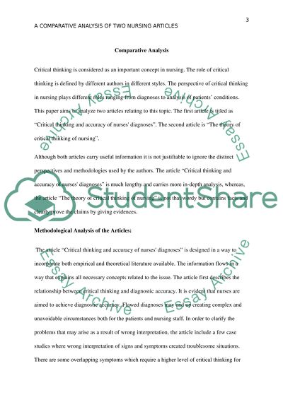 comparative analysis essay format