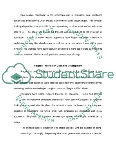 Roots of Constructivist Education Traced to Piagetian Theories