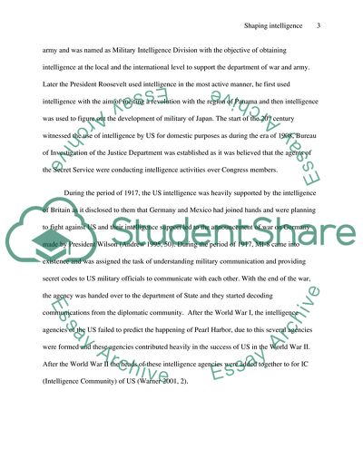 Development of US Intelligence Organizations and Missions from the Revolution to WWI