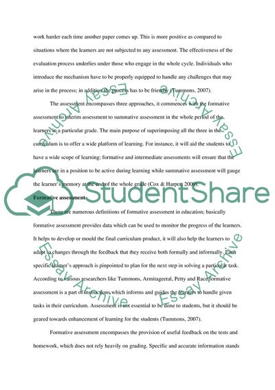 Planning and Assessment of Learning Process