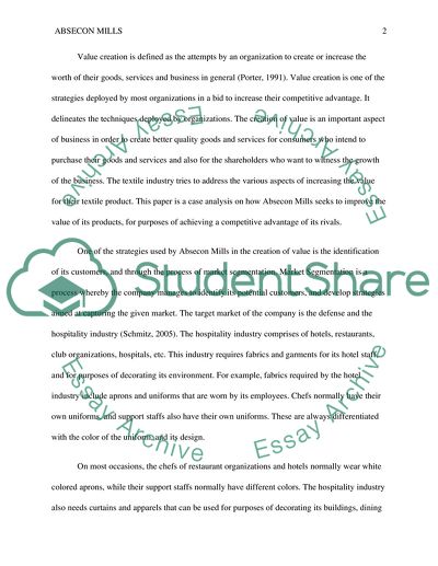 Value Creation or Industry Five Forces in the context of textiles/apparel pipeline