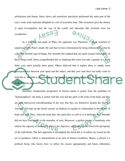 Aristotelian Theory of Human Nature