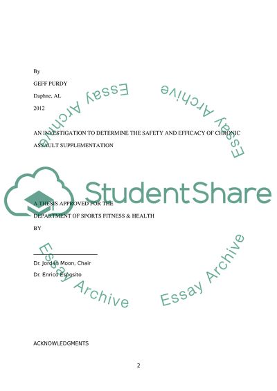 The safety and efficacy of chronic Assault supplementation