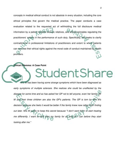 Dilemmas in Medical Professional Codes