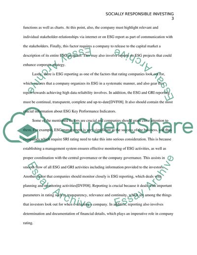 Socially Responsible Investing