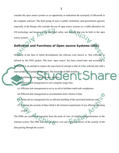 Evaluation of Open Source Operating System