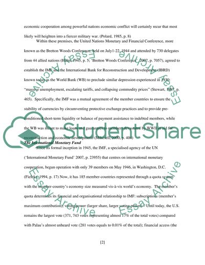 SThe Effects of IMF, WB, and the UN