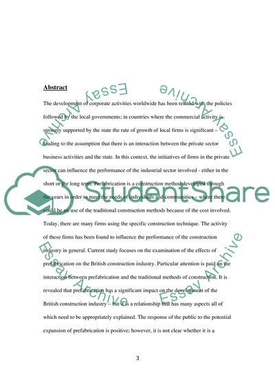 Prefabrication Benefit of the UK Construction Industry