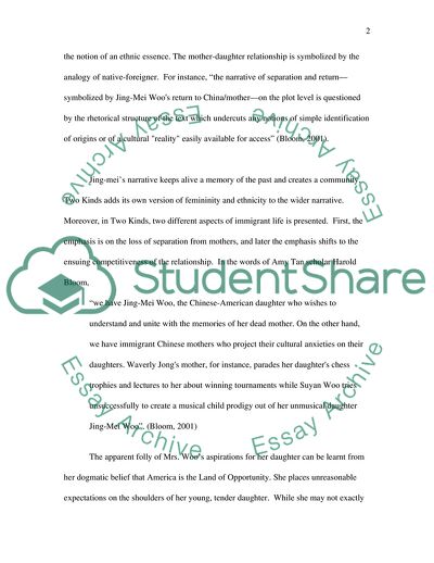 Critical Analysis of Two Kinds by Amy Tan