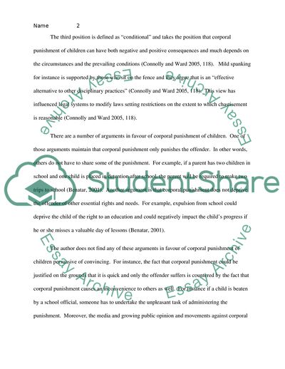 Corporal Punishment of Children