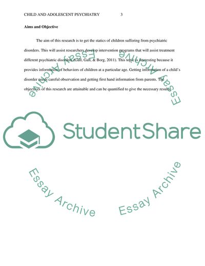 Child and Adolescent Psychiatry