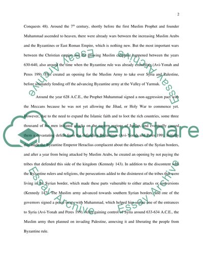 The battle of Yarmuk (636) and the arab conquest of syria and palesine