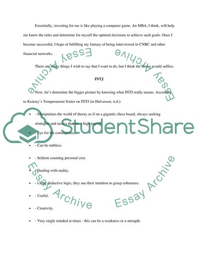 My Career in Business and Finance