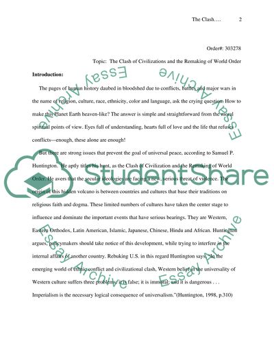 The Clash of Civilizations and the Remaking of World Order