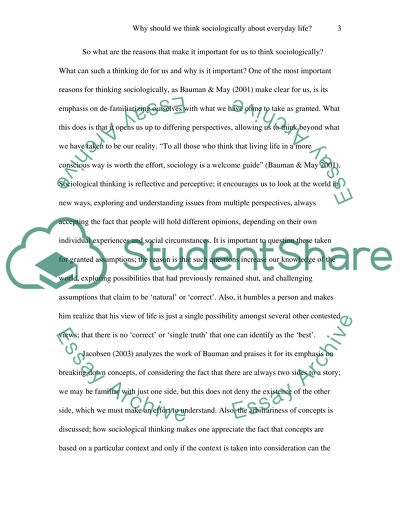 Why Should We Think Sociologically about Everyday Life