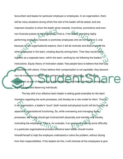Characteristics and Skills of an Effective Team Leader