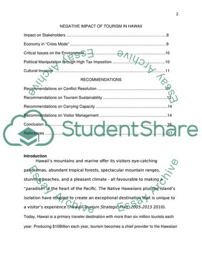 Remarkable Expansion of Hawaiis Tourism