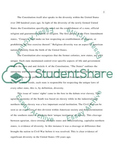 Is Cultural Pluralism a Viable and Valid Way to Deal with Diversity in the United States