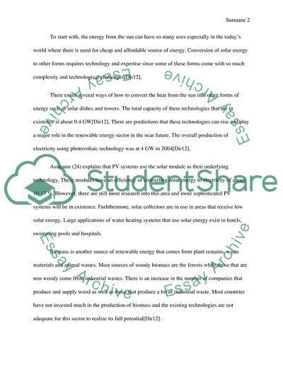 Renewable Energy - Technologies, Policies and Market
