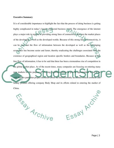 Global Marketing Objectives and Strategy of the Body Shop