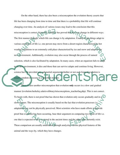 Miisconceptions about Evolution