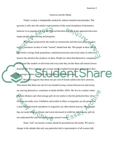 Anorexia and the Media