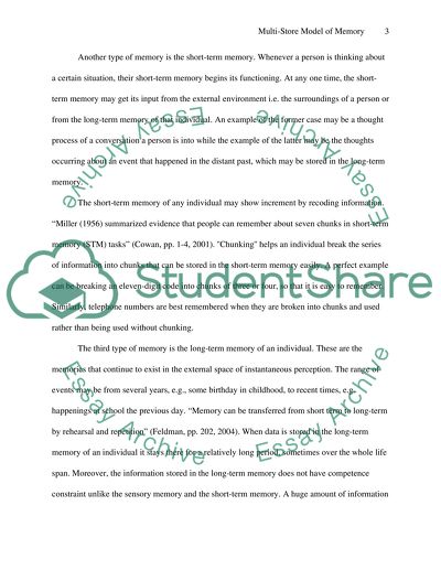 Describe and evaluate the multi-store model of memory