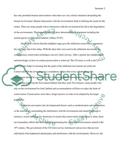 Utilitarian Conservation or Preservation Movement