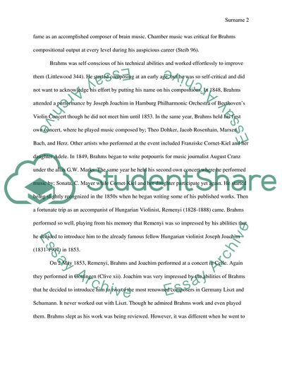 A Biographical Sketch of Johannes Brahms