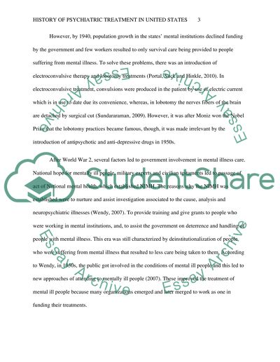 History of Psychiatric Treatment in the United States