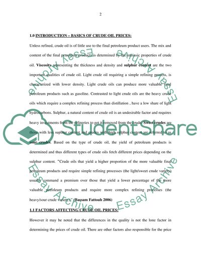 Implication of Crude Price Differntials to Oil Producing Countries