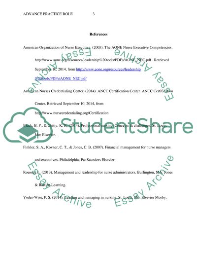 Advance practice role