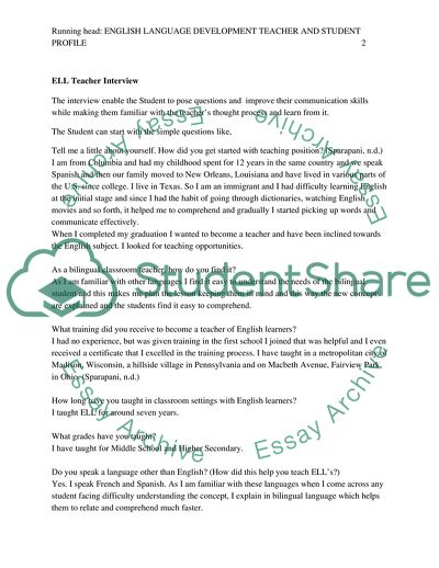 English Language Development Teacher and Student